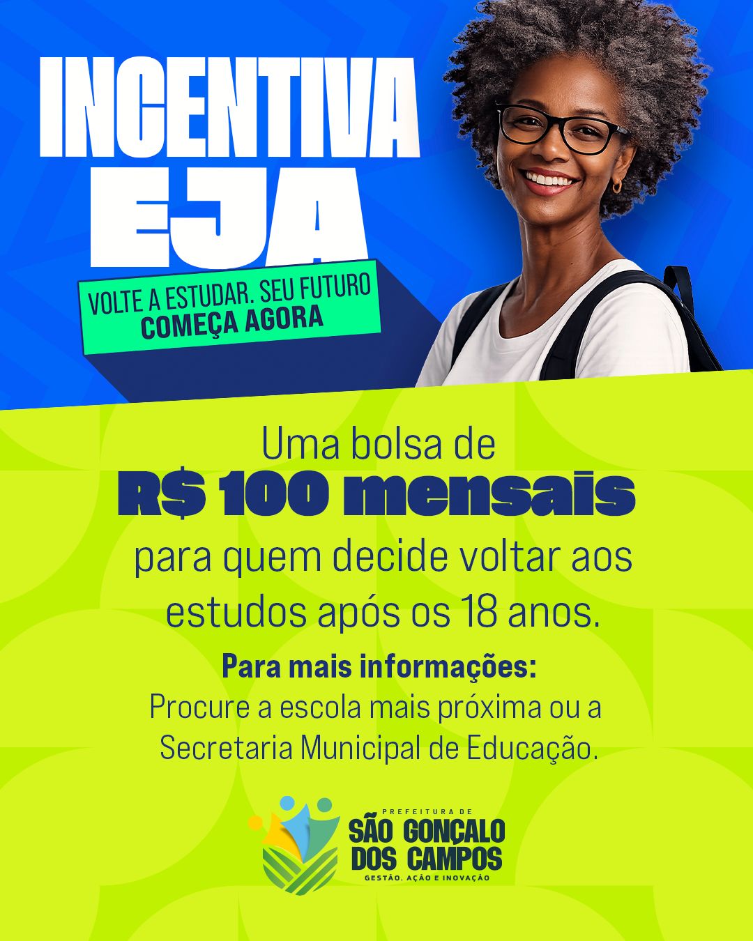 Prefeitura de São Gonçalo dos Campos lança programa Incentiva EJA com bolsa para quem quer voltar a estudar